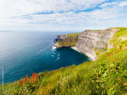 Cliffs overlooking Atlantic ocean in Ireland