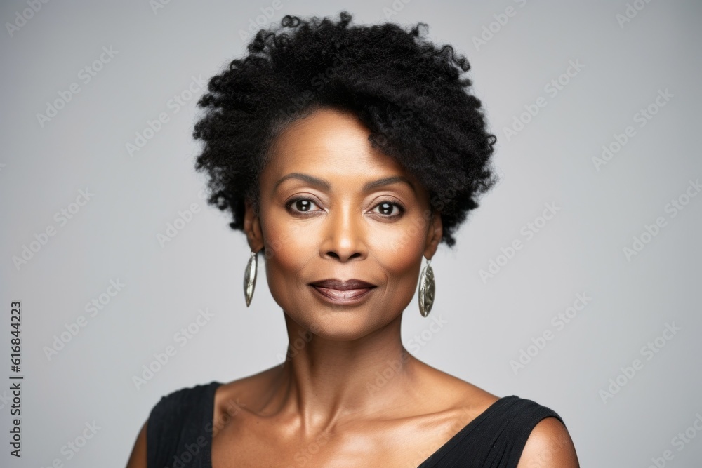 Portrait of an attractive adult African-American woman. AI generated, human enhanced Portrait of an attractive adult African-American woman. AI generated, human enhanced