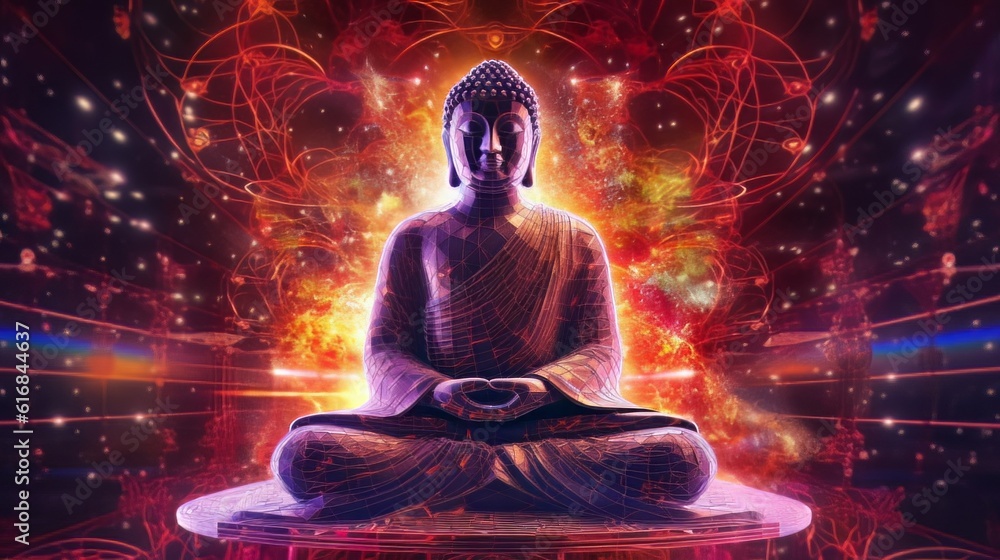 瞑想するブッダ像,Generative AI AI画像 瞑想するブッダ像,Generative AI AI画像