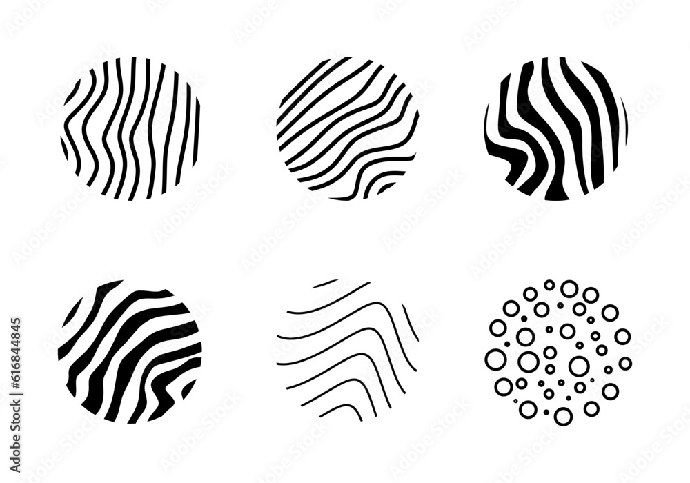 Set of round backgrounds or patterns in doodle style. Hand drawing decorative round shapes isolated on white background. Modern design elements vector illustration Set of round backgrounds or patterns in doodle style. Hand drawing decorative round shapes isolated on white background. Modern design elements vector illustration