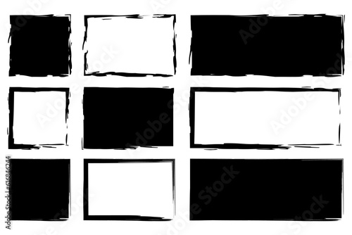 Obraz na plátně set square and rectangle shapes of Grunge style