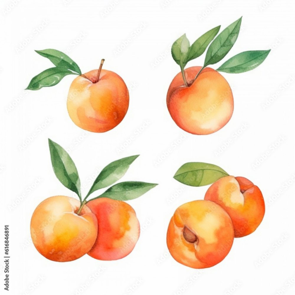 Artistic watercolor image of an apricot. Artistic watercolor image of an apricot.