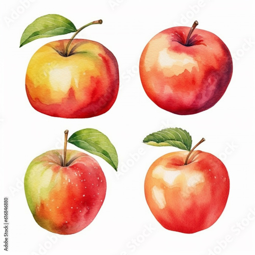 Watercolor image capturing the essence of an apple.