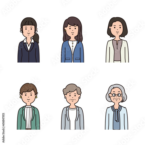 ビジネス　女性の表情アイコン