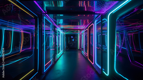 ネオン・ドリームズ：未来的なSFトンネルを旅する No.029 | Neon Dreams: A Journey Through a Futuristic Sci-Fi Tunnel Generative AI