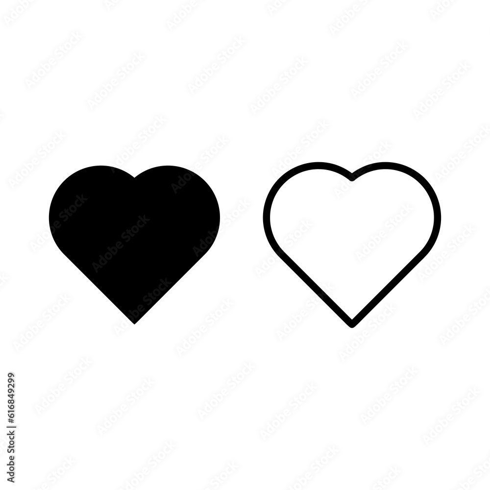 Heart symbol illustration, symbol with thin outline. The thickness is edited icon on white background..eps Heart symbol illustration, symbol with thin outline. The thickness is edited icon on white background..eps