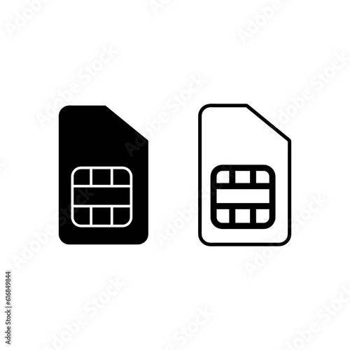 Sim card icon symbol. Sim card vector icon. Sim card - mobile slot icon. Mobile Cellular Phone Sim Card Chip Isolated on Background.eps