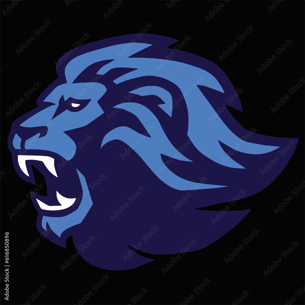 Wild Lion Head Vector Logo illustration Artwork
