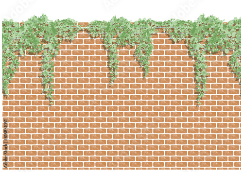煉瓦と蔦の壁紙、背景