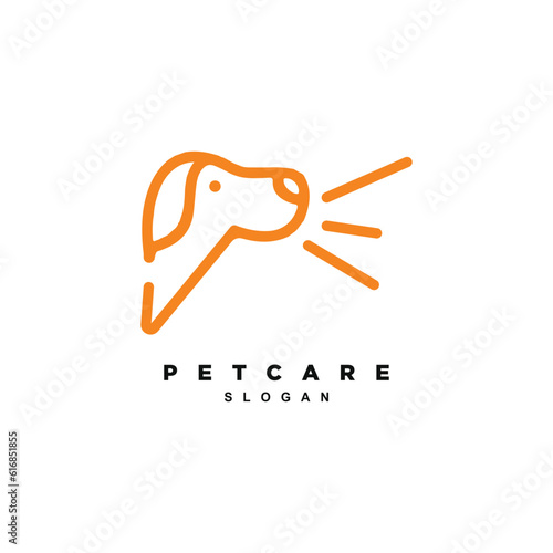 Creative outline pet consultant chat logo design vector