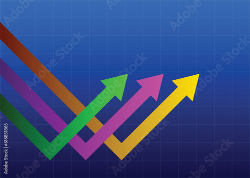arrows represent an economic rebound