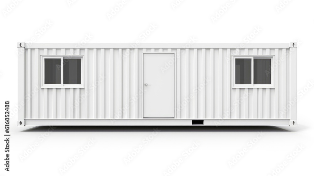 Mobile office buildings or container site office for construction site. Shipping container. Portable house and office cabins,Generative AI illustration