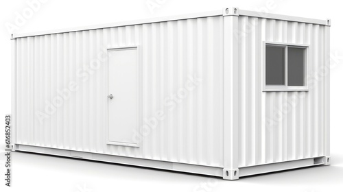 Obraz na płótnie Mobile office buildings or container site office for construction site. Shipping container. Portable house and office cabins,Generative AI illustration w salonie