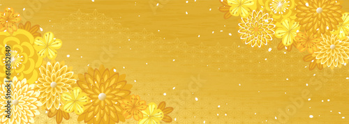 着物やかんざしのような和風花柄のベクター背景素材