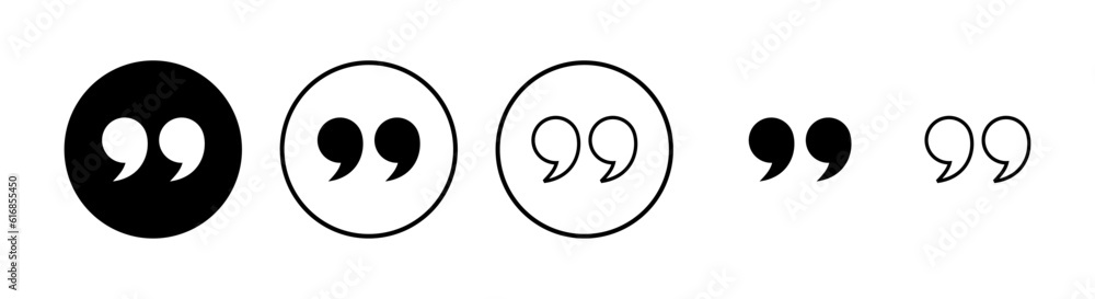 Quote icons set. Quote sign icon. Quotation mark symbol. Quote icons set. Quote sign icon. Quotation mark symbol.