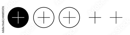 Plus Icons set. Add plus icon. Addition sign. Medical Plus icon