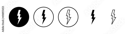 Lightning icons set. Bolt icon vector. Energy and thunder electric icon