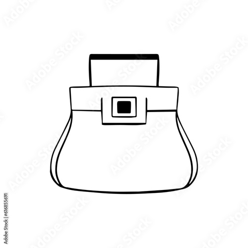 Beautiful doodle woman bag, great design for stickers, fashion journals and for any purposes