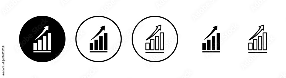 Growing graph Icons set. Chart icon. Graph Icon in trendy flat style isolated Growing graph Icons set. Chart icon. Graph Icon in trendy flat style isolated