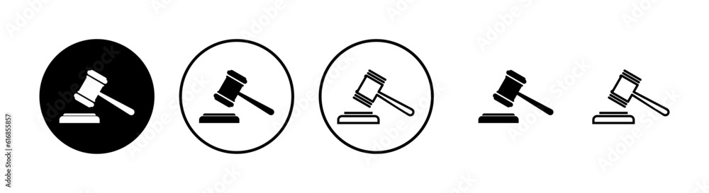 Gavel icons set. Hammer icon vector. Judge Gavel Auction Icon Vector. Bid Gavel icons set. Hammer icon vector. Judge Gavel Auction Icon Vector. Bid