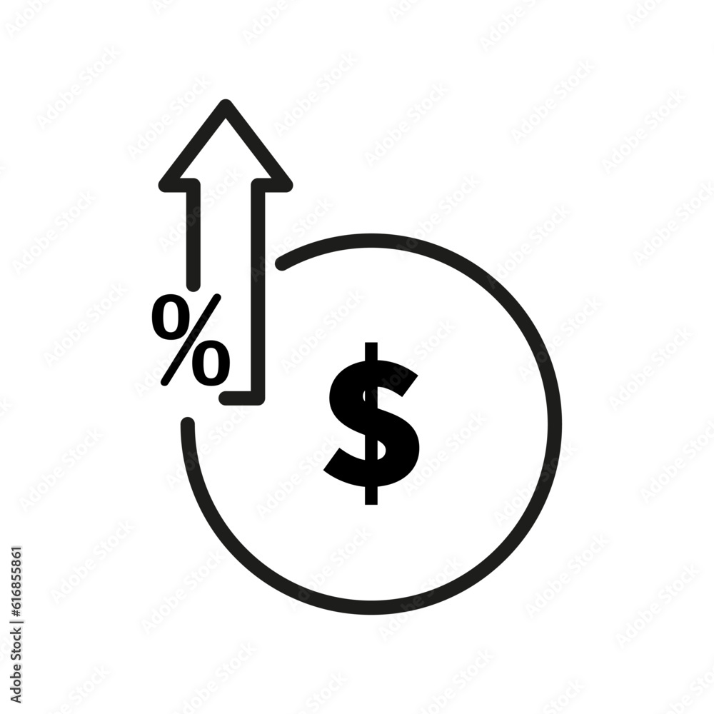 Money dollar up arrow. Vector illustration. stock image. Money dollar up arrow. Vector illustration. stock image.