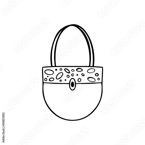 Beautiful doodle woman bag, great design for stickers, fashion journals and for any purposes