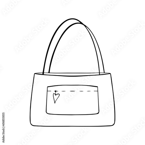 Beautiful doodle woman bag, great design for stickers, fashion journals and for any purposes