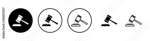 Gavel icons set. Hammer icon vector. Judge Gavel Auction Icon Vector. Bid
