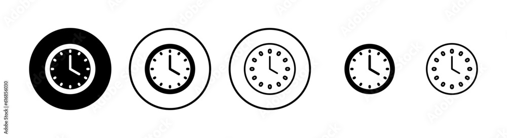 Clock icons set. Time icon vector. Clock vector icon Clock icons set. Time icon vector. Clock vector icon