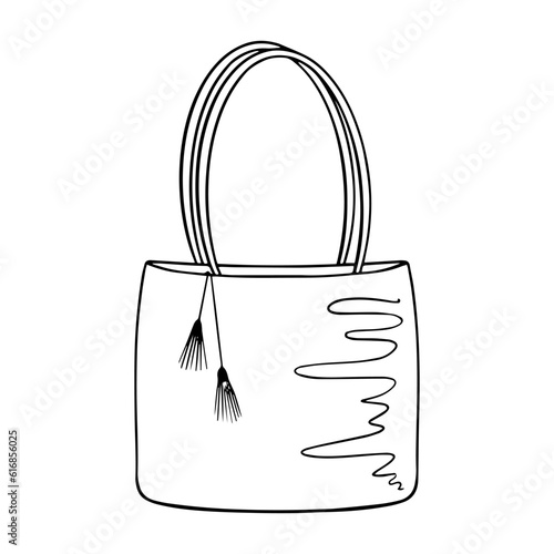 Beautiful doodle woman bag, great design for stickers, fashion journals and for any purposes