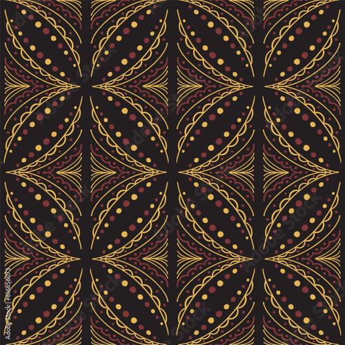 Vintage arabic pattern on black background