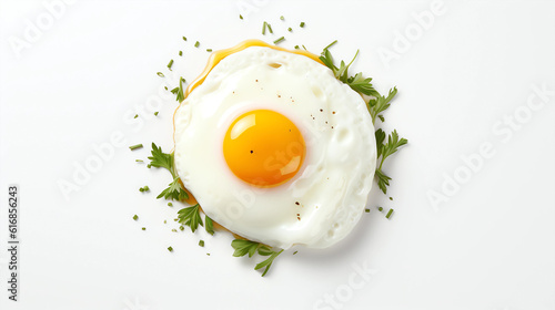 Fresh poached eggs on a white background
 photo