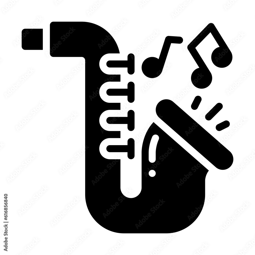 Saxophone Glyph Icon. Perfect for Graphic Design, Mobile, UI, and Web Masterpieces Saxophone Glyph Icon. Perfect for Graphic Design, Mobile, UI, and Web Masterpieces