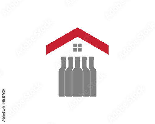 Roofing house with wine bottles underneath