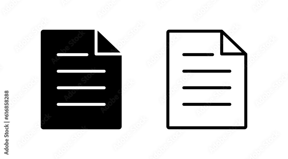 Document icon vector. Paper icon. File Icon Document icon vector. Paper icon. File Icon