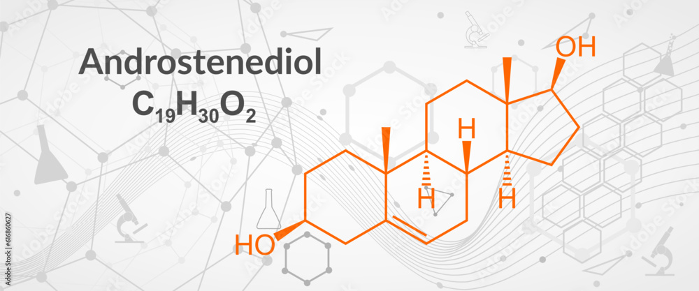 Foto Androstenediol structural chemical formula