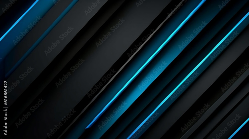 Fototapeta premium Futuristic web banner with modern black-blue abstract background