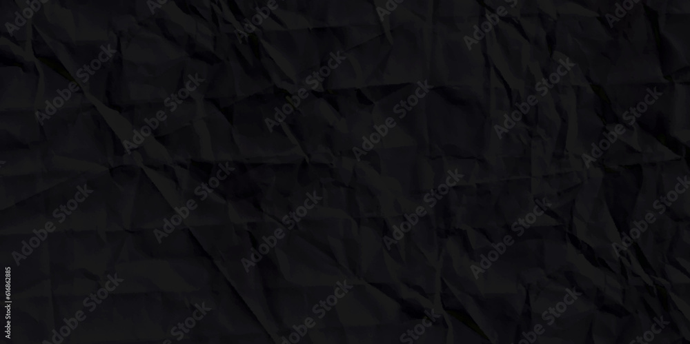 Texture of a crumpled Black sheet of paper. Empty background. Black creased paper. Texture of a crumpled Black sheet of paper. Empty background. Black creased paper.