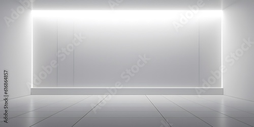 Wallpaper Mural Empty light and dark interior background. White geometrically textured 3D empty wall and smooth light floor with beautiful lighting Torontodigital.ca