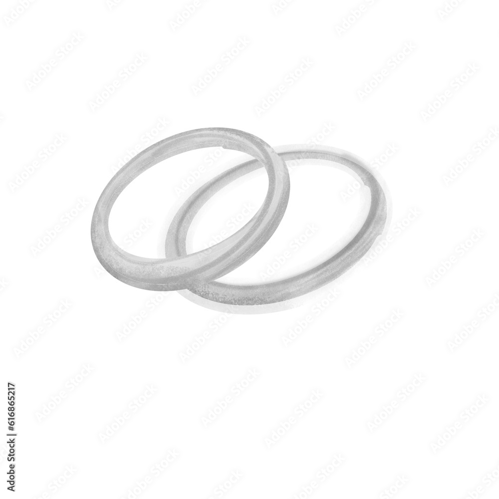 Naklejka premium two rings isolated on white