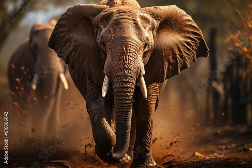 Wildlife Sanctuary - Majestic Elephant in its Natural Habitat. Generative AI © Mustafa
