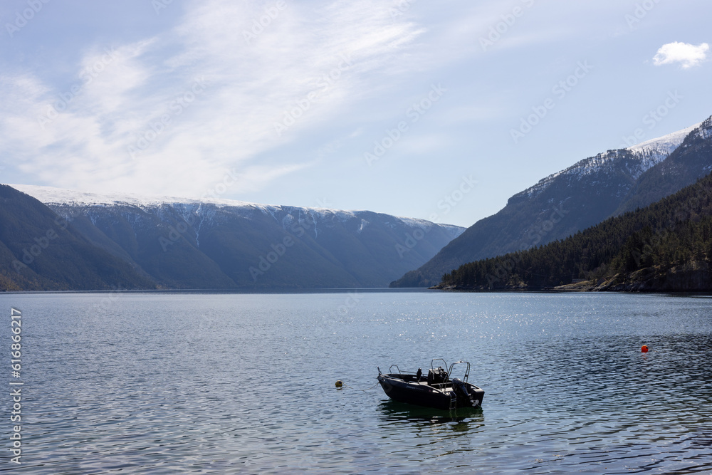 Sunnny spring day in Solvorn, Luster, Norway Sunnny spring day in Solvorn, Luster, Norway