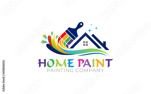 Illustration of graphic vector colors of professional paint company logo design template