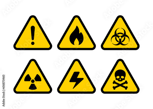 Vector Set of Safety Caution Signs