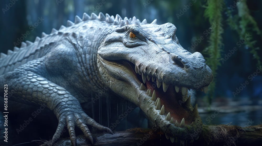 ghost crocodile, digital art illustration ghost crocodile, digital art illustration