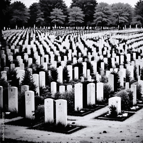 Obraz na płótnie Cemetery, vector, hand drawing, cinematic w salonie