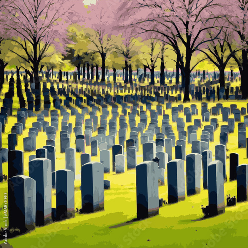 Obraz na płótnie Cemetery, vector, hand drawing, cinematic w salonie