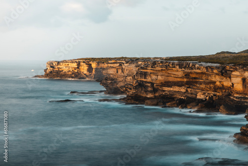 Sunrise oceanside cliffs long exposure landscape 