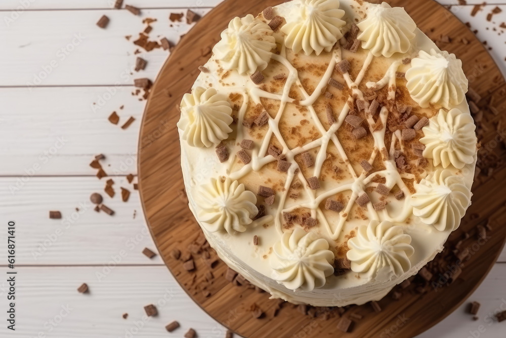 white chocolate cake on the table, dessert white chocolate cake on the table, dessert
