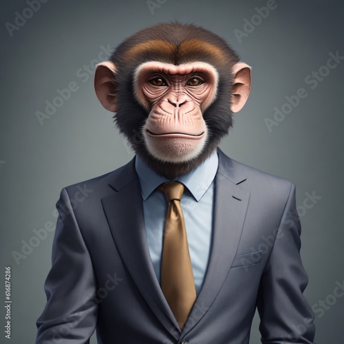 A monkey dressed in suit, as a businessman. © saurav005